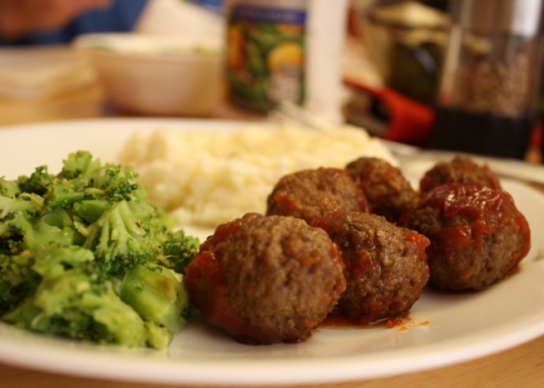 BBQ Comfort Meatballs with Mashed Potatoes